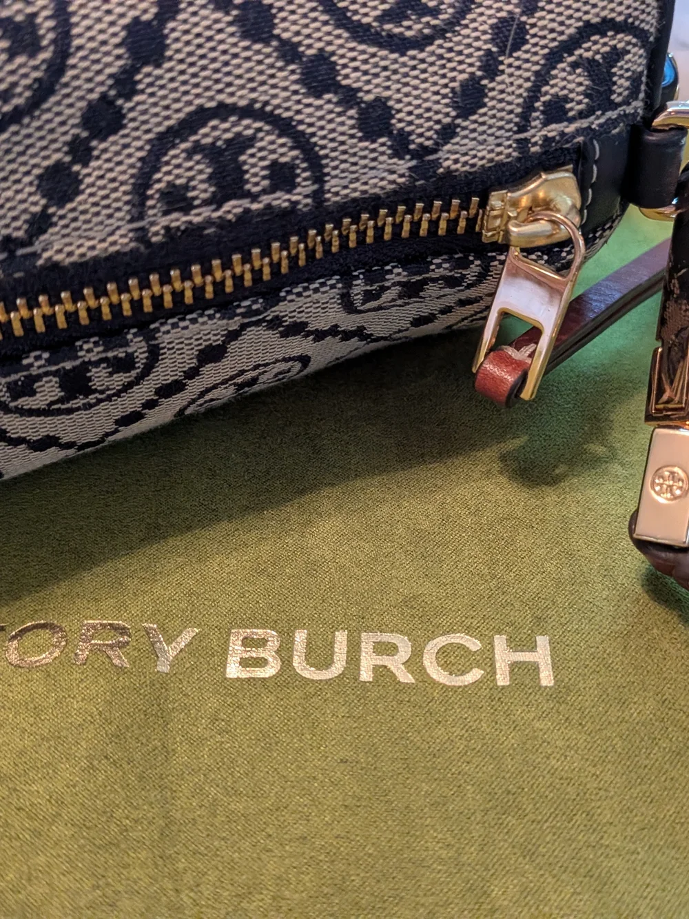 Tory Burch Monogram Shoulder Barrel Bag